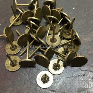 50 Pcs 11mmX17mm bronze color Flat Head Round Upholstery Decorative Nails/tacks