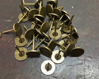 50 Pcs 11mmX17mm bronze color Flat Head Round Upholstery Decorative Nails/tacks