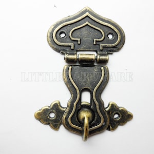 64mm x 48mm bronze color Jewelry Box Staple Hasp Catch small box hardware jewelry boxes latch gift boxes latches wooden boxes making LC0008