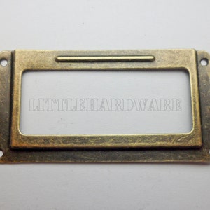 10pcs 62MM x 31mm antique brass color card holder/label holders/Label Frames DP0075 image 1