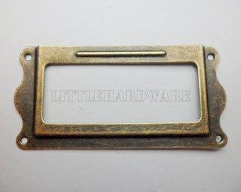 10pcs 62MM x 31mm antique brass color card holder/label holders/Label Frames DP0075