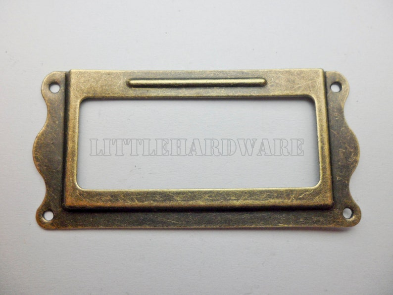 10pcs 62MM x 31mm antique brass color card holder/label holders/Label Frames DP0075 image 1