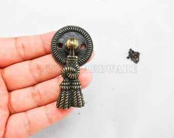 2Pcs 27mmX57mm bronze color ring pulls, drawer pull handles with screws