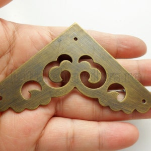 4Pcs 65mm X 65mm Brass made Jewelry Box Corner / Decoration Corner /Decorative Corner Bracket for box making #CB0076