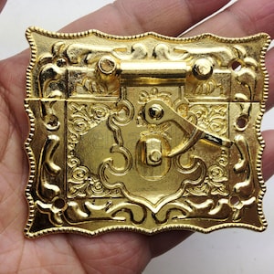 1 stuks gouden kleur sieradendoossluiting, doossluiting, doossluiting, doosvergrendelsleutel, doosbeslag, doossluitingen doossluitingen