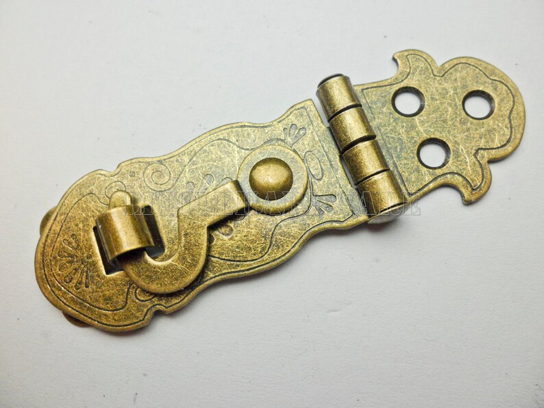 72mm x 24mm antique Brass Jewelry Box Staple Hasp Catch small Etsy