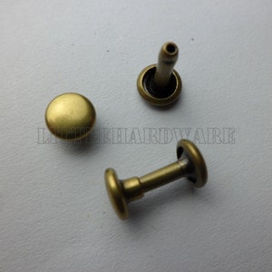 100 Pcs bronze color double cap rivets DOME 6mm Rapid Stud for bag purse jacket jean craft project