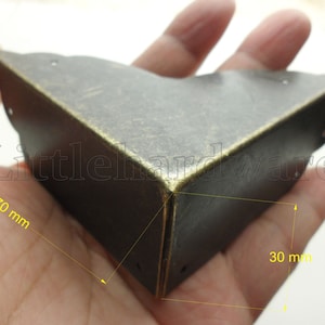 4 pcs big size bronze color decorative corner bracket for chest case box,desk,Camphorwood box- 70mmX70mmX30mm  - CB0162