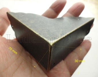 4 pcs big size bronze color decorative corner bracket for chest case box,desk,Camphorwood box- 70mmX70mmX30mm  - CB0162