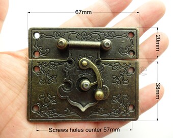 Lot De 4 Serrures à Crochet Anciennes – Bois, Fer Noir – Pour Meuble Antique