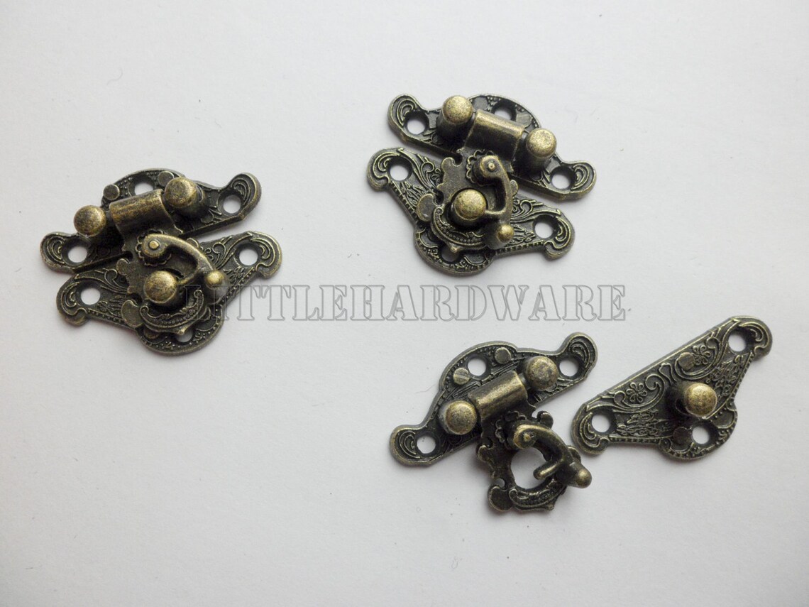 10PCS 37mmX27mm antique Brass Jewelry Box Staple Hasp Catch Etsy
