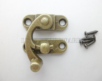 10pcs  29mmx33mm Solid zinc alloy horn buckle tin trunk latch hook lock gift box buckle (HOOK face right)