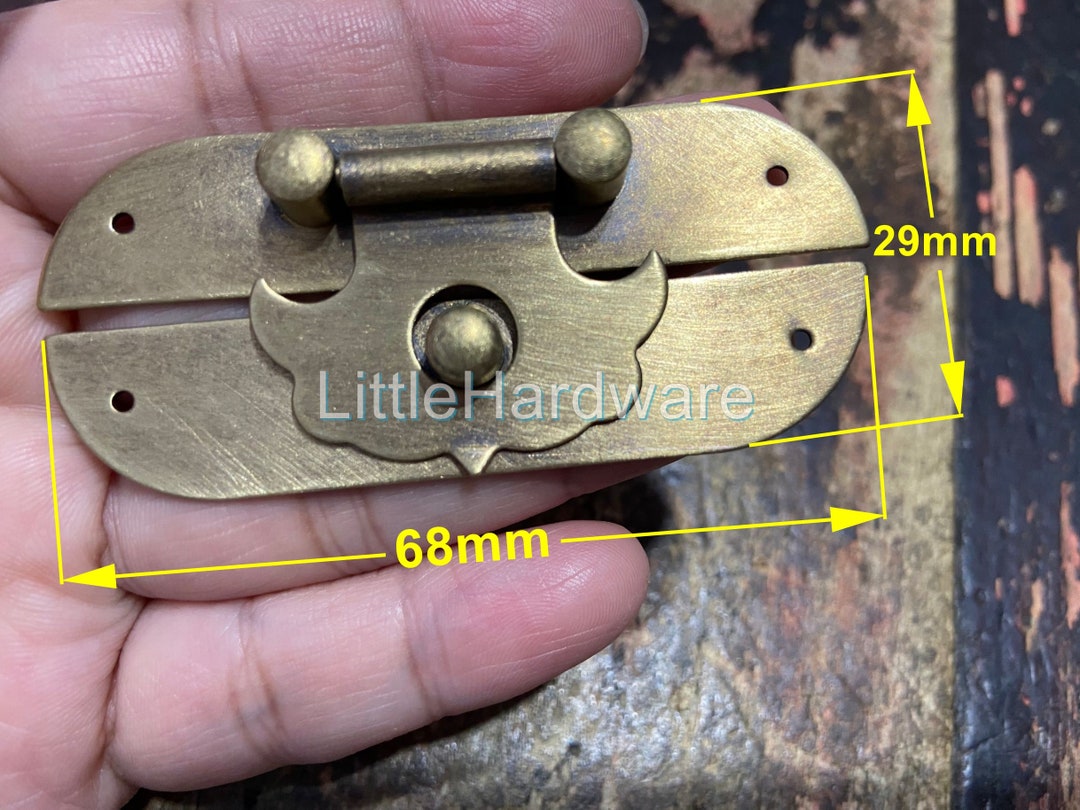 68mm X 29mm Brass Made Antique Brass Color Classic Jewelry Box Staple