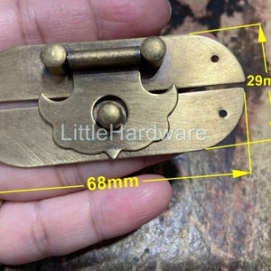68mm x 29mm brass made bronze color classic jewelry box staple hasp catch/jewelry box latch/small box hardware LC0080