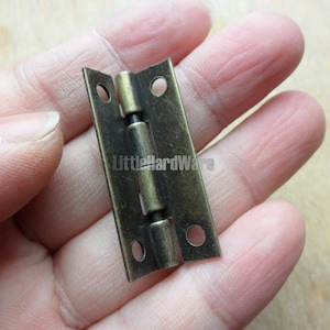 10 Pcs rectangle 90 degree stop hinges/metal hinges/parliament hinges/ jewelry box hinges antique brass color-35mmX10mmhalf widthVH0125 image 4