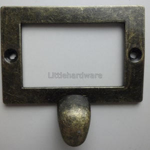 Hoge kwaliteit antieke messing kleur kast hardware vintage kaarthouder lade pull / label houders / label frames #DP00413