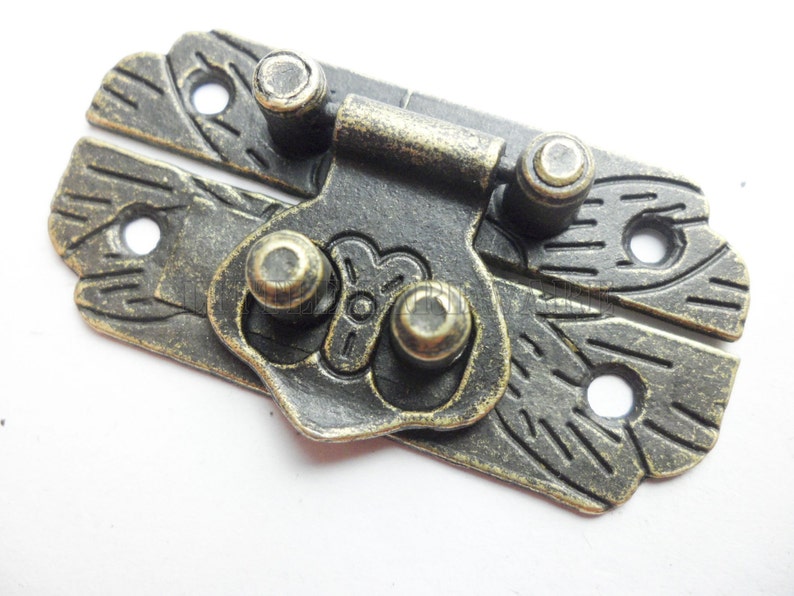 25mmx48mm Antique Brass Lock Latch Small Box Hardware Jewelry Etsy