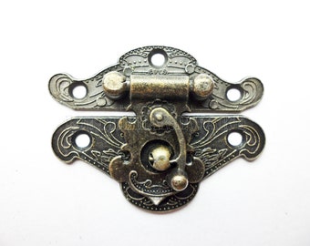 49mm x 39mm bronze color jewelry box hasp catch  / jewelry box latch / small box hardware LC0011