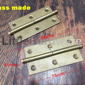 2 pcs Brass made bronze color brass butt hinges parliament hinges jewelry box hinges decorative hinges