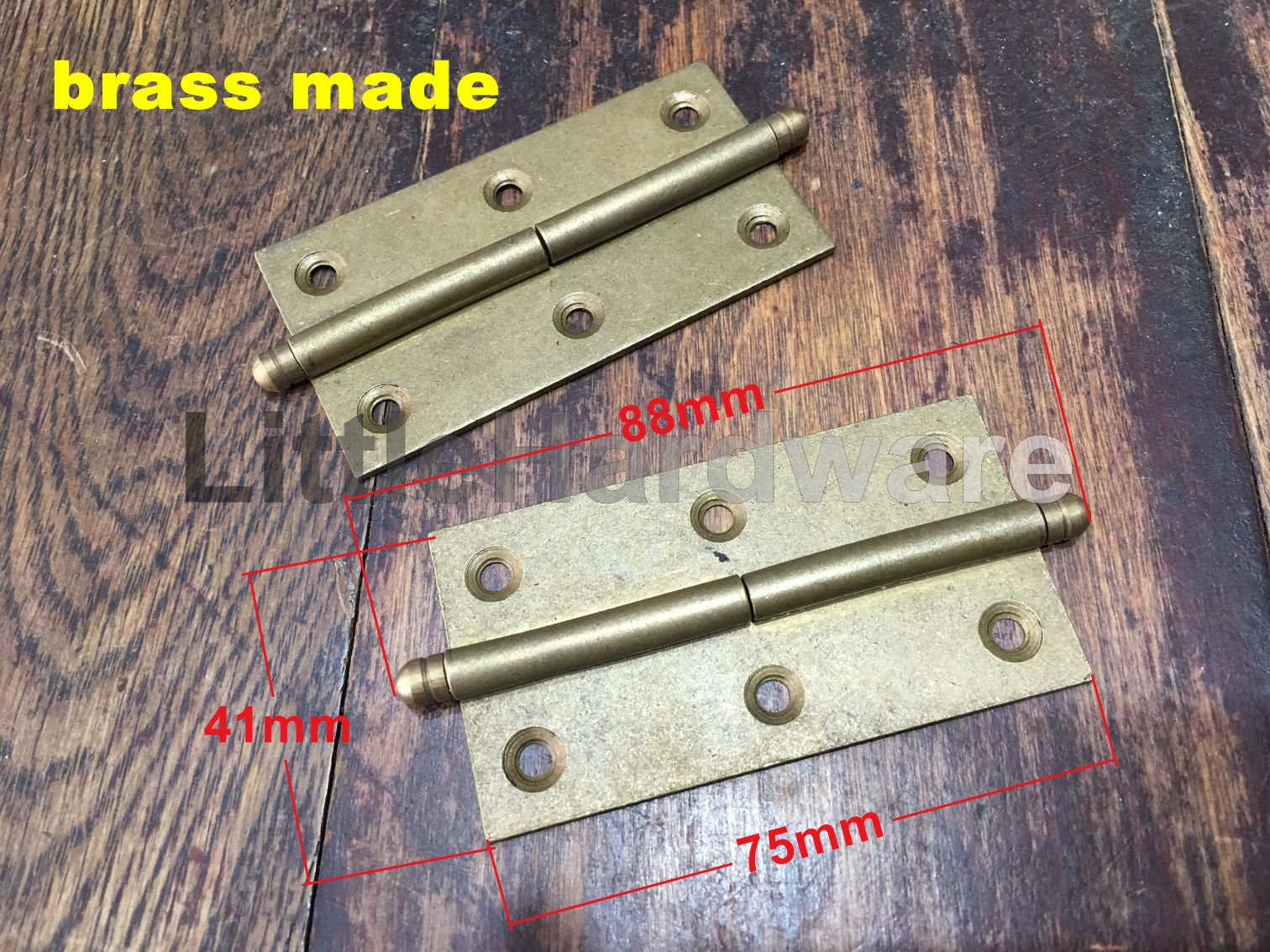 Electro Brass Butt Hinge 1" x 1" 25mm x 25mm One Pair