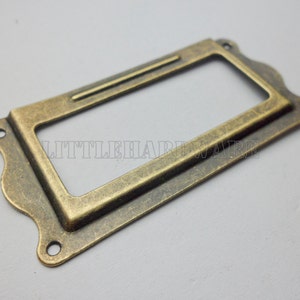 10pcs 62MM x 31mm antique brass color card holder/label holders/Label Frames DP0075 image 2