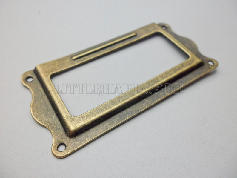 10pcs 62MM x 31mm antique brass color card holder/label holders/Label Frames DP0075 image 2