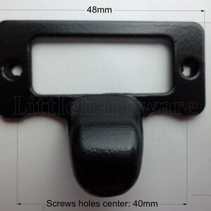 4 stuks hoge kwaliteit 48mmX35mm zwart label trekt / kast hardware / kaarthouder lade trekken / label houders / label frames #DP0201