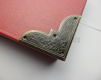 8PCS Vintage antique brass metal Decorative Corner Bracket for Chest Case Box - 44mmX44mm - CB0026