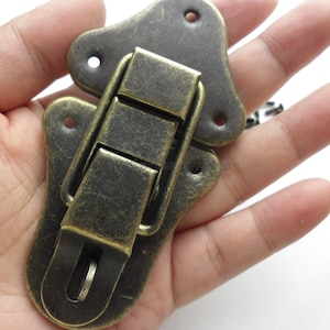 1 pcs 52mmx95mm lock latch small box hardware jewelry box latch gift boxes latches chest hardware wooden boxes making