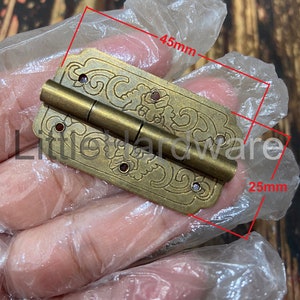 2 pcs Brass made 45mmX25mm metal hinges parliament hinges jewelry box hinges decorative hinges