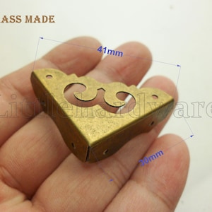 4 Pcs 30mm X30mm Brass made Jewelry Box Corner / Decoration Corner / Decorative Corner Bracket for box making #CB0110