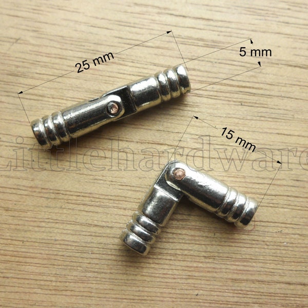 10 Pcs Silver color Concealed Hinge, Barrel Type / metal hinges parliament hinges / jewelry box hinges decorative hinges 5mmX25mm VH0119