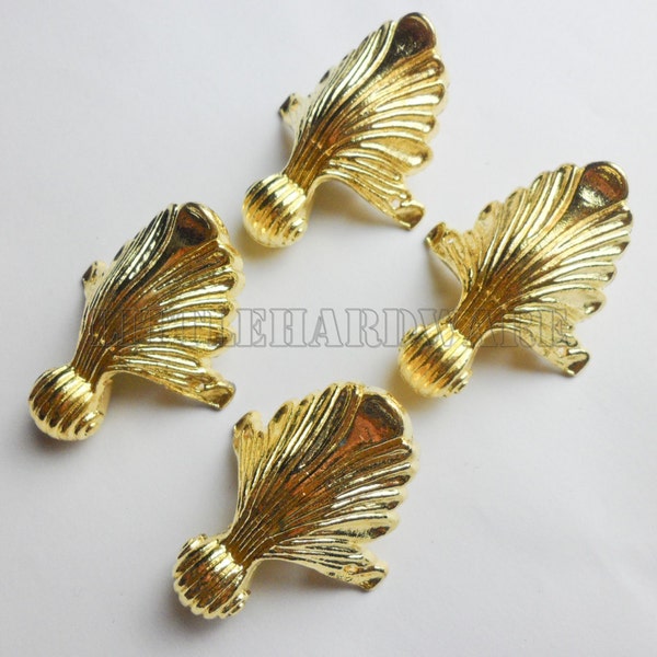 4Pcs 40mm X50mm  golden Tree leaf metal box Feet / box legs protection/ decorative box feet #BF0031