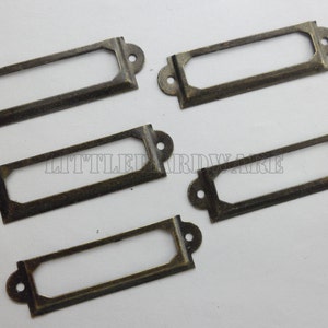 20pcs 60MM x 17mm supporto per carte di colore in ottone antico / porta etichette / cornici per etichette DP0105