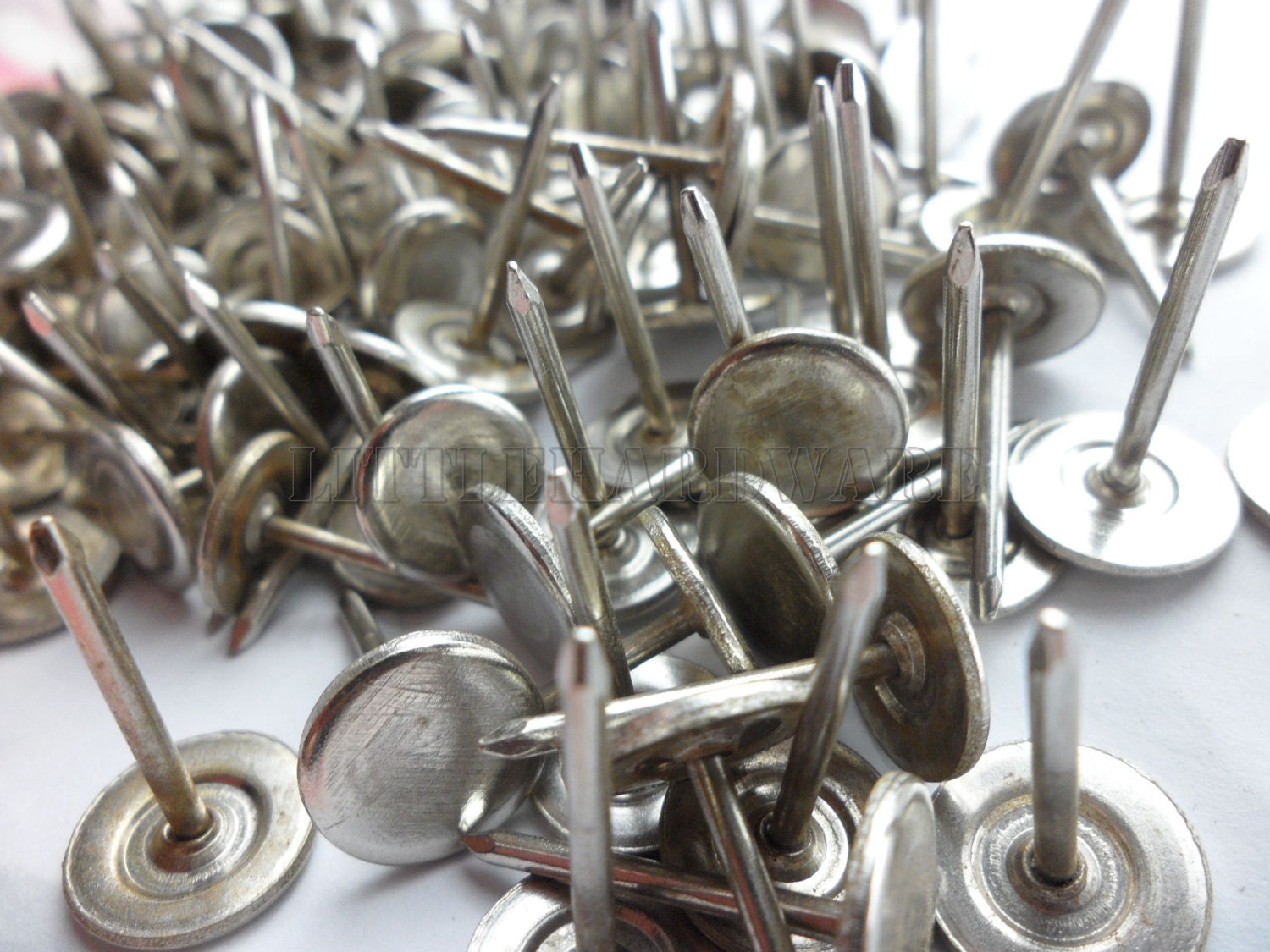 Silver & Gold Flat Round Push Pins, Simple Nickel Pins to Mark Travels,  Small Profile, Pushpin, Solid Metal No Plastic 