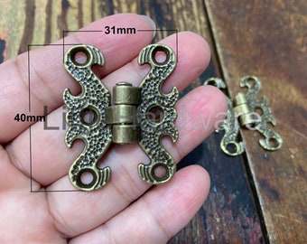 2 pcs antique brass color hinges/butt hinges/parliament hinges/Piano Hinges/jewelry box hinges decorative hinges