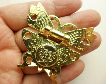 1 pc golden color lock latch small box hardware jewelry box latch gift box latch - LC0114