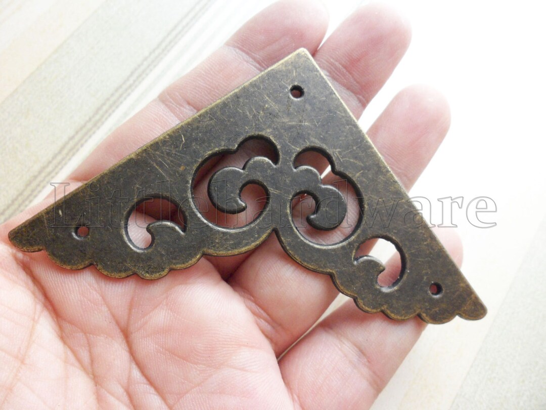 4PCS Big Size 65mm Vintage Antique Brass Jewelry Box Corner Decoration Corner Protection Metal