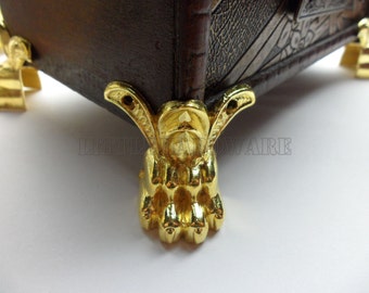 4 pcs Chinese golden 42mm X34mm wooden box metal Feet Panther paw for box LEGS protection decorative box feet #BF0015