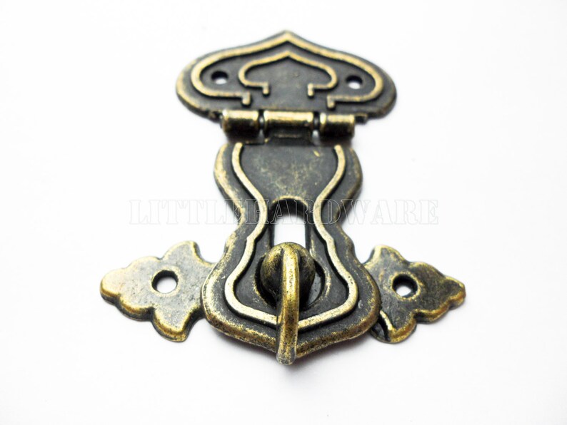 64mm x 48mm Antique Brass Jewelry Box Staple Hasp Catch small Etsy