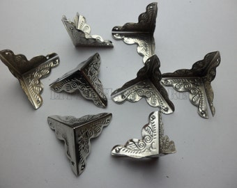 8 Pcs silver color metal Decorative Corner Bracket for jewelry Box diy #CB0032