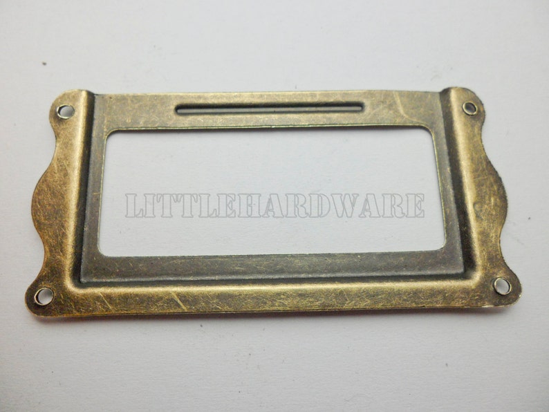 10pcs 62MM x 31mm antique brass color card holder/label holders/Label Frames DP0075 image 4