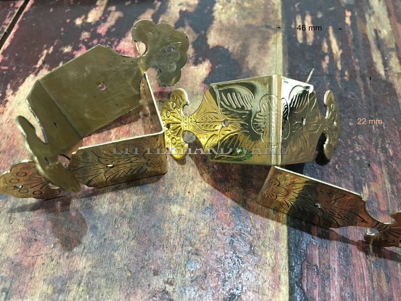 1pc 4pcs Brass Made Golden Color Jewelry Box Corner Image 0