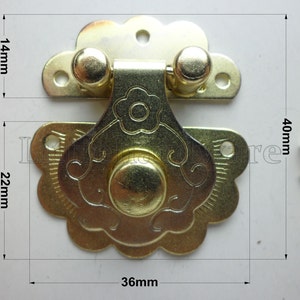 36mm x 40mm golden color plum blossom Jewelry Box Staple Hasp Catch / jewelry box latch / small box hardware LC0079 zdjęcie 1