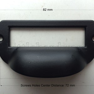 Alta calidad Color negro Grueso Fuerte gabinete hardware vintage Titular de la tarjeta Cajón Tirador / portaetiquetas / Marcos de etiquetas - 82mmX36mm -DP0324
