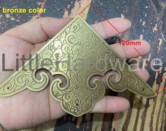1 pcs solid brass corner/ornate brass corners/brass corner bracket/decorative corners/brass hardware - 120 mm length