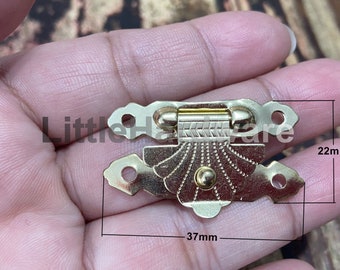 10 PCS 37mmx22mm golden color small jewelry boxes latch / gift boxes latches / Cigar box latches / wooden boxes making