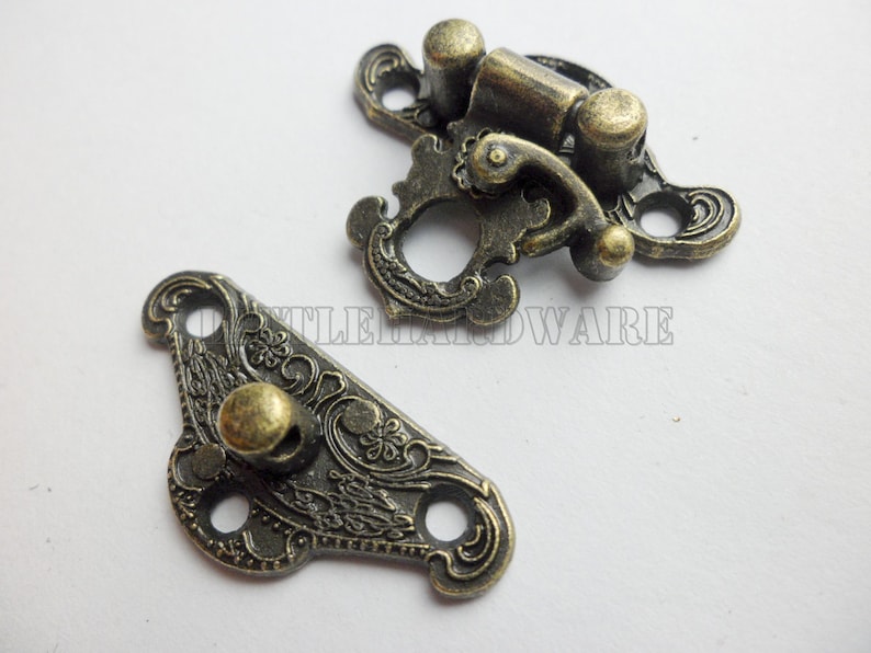 23mmx28mm Antique Brass Jewelry Box Staple Hasp Catch Small Etsy