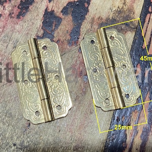 2 pcs Brass made 45mmX25mm metal hinges parliament hinges jewelry box hinges decorative hinges