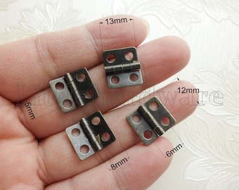 20個 12mmX13mm ブロンズカラー ミニヒンジ / パーラメントヒンジ / ピアノヒンジ / ジュエリーボックスヒンジ / 装飾ヒンジ VH0094